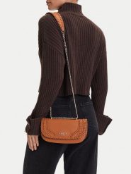 Guess Torebka Tatum HWNG96 67210 Brązowy. Brązowe torebki wieczorowe Guess, z aplikacjami, ze skóry, wizytowe, bez kołnierzyka, bez ramiączek. Za 329.99 zł.