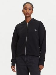 KARL LAGERFELD Bluza A3W20067 Czarny Regular Fit. Czarne bluzy bez kaptura damskie Karl Lagerfeld, s, z bawełny. Za 829.99 zł.