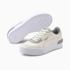 Buty sportowe damskie Puma CARINA LIFT 37303103. Brązowe buty sportowe na co dzień damskie Puma, bez wzorów, z materiału. Za 184.26 zł.