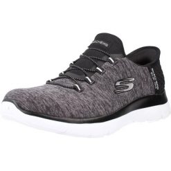Buty SKECHERS SLIP-INS: SUMMITS- DAZZLING HAZE Czarny. Czarne trampki i tenisówki damskie Skechers, bez wzorów, z tkaniny. Za 299.99 zł.