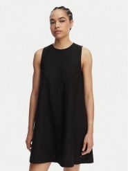 Tommy Jeans Sukienka letnia DW0DW22343 Czarny A-Line Fit. Czarne sukienki damskie Tommy Jeans, na lato, xxs, bez wzorów, z jeansu, bez kołnierzyka, bez ramiączek. Za 409.99 zł.