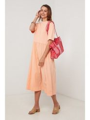 Lin Passion Sukienka w kolorze pomarańczowym rozmiar: 34/36. Pomarańczowe sukienki damskie Lin Passion, bez wzorów, z bawełny, klasyczne, bez kołnierzyka, bez ramiączek, midi. Za 130.99 zł.