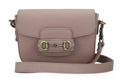 Listonoszka skórzana BARBERINI'S 968-18 pudrowa. Czerwone shopper bag damskie Barberinis, z aplikacjami, ze skóry, małe, bez dodatków. Za 299.99 zł.