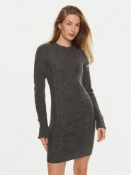 Guess Sukienka dzianinowa Serena W4BK17 Z3HW0 Szary Regular Fit. Szare sukienki damskie Guess, m, z aplikacjami, z dzianiny, bez kołnierzyka, bez ramiączek. Za 339.99 zł.