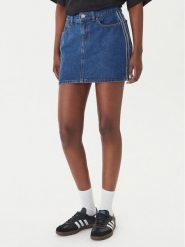 Adidas Spódnica jeansowa 3-Stripes KD2901 Niebieski Regular Fit. Niebieskie spódniczki damskie Adidas, bez wzorów, z bawełny. Za 278.99 zł.