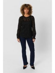 Kaffe Bluzka w kolorze czarnym rozmiar: 40. Czarne bluzki damskie Kaffe, bez wzorów, z koronki, bez kołnierzyka, bez ramiączek. Za 100.04 zł.