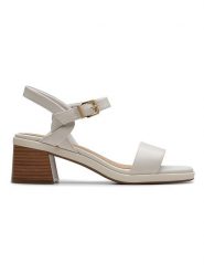 Clarks Skórzane sandały "Jaylan Ray" w kolorze jasnoszarym na obcasie rozmiar: 39. Szare sandały damskie Clarks, bez wzorów, bez obcasa, na koturnie. Za 152.99 zł.