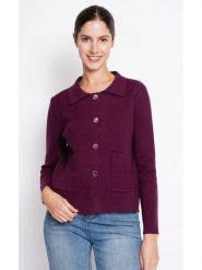 William de Faye Kurtka koszulowa w kolorze fioletowym rozmiar: 34. Różowe kardigany damskie William De Faye, bez wzorów. Za 113.36 zł.