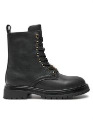 Tommy Hilfiger Trapery Lace Up Bootie T3A5-33568-0092 M Czarny. Czarne kozaki dziewczęce Tommy Hilfiger, bez wzorów, ze skóry, bez obcasa. Za 549.99 zł.