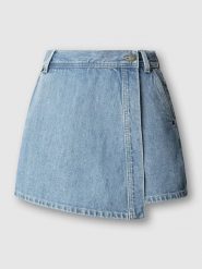 Pepe Jeans Spódnico-spodenki w kolorze błękitnym rozmiar: W26. Niebieskie spódniczki damskie Pepe Jeans, z aplikacjami, z jeansu, z podwyższonym stanem, mini. Za 162.87 zł.