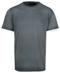 T-Shirt - Bawełniana Tkanina w Stylu Vintage - Brave Soul - Stalowa. Szare t-shirty męskie Brave Soul, na lato, s, bez wzorów, z bawełny, bez kołnierzyka. Za 45.00 zł.