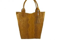Worek skórzany BARBERINI'S c. żółty 375/7-43. Żółte shopper bag damskie Barberinis, bez wzorów, ze skóry, zamszowe, bez dodatków. Za 219.99 zł.