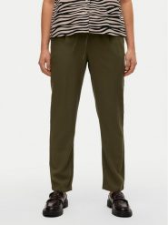 Vero Moda Spodnie materiałowe Jesmilo 10279691 Zielony Regular Fit. Zielone spodnie materiałowe damskie Vero Moda, bez wzorów, ze lnu. Za 79.99 zł.