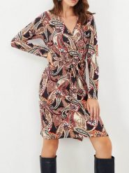 Milan Kiss Sukienka w kolorze czarno-kremowo-czerwonym rozmiar: S. Brązowe sukienki damskie Milan Kiss, s, bez wzorów, z tkaniny, bez kołnierzyka, bez ramiączek, midi. Za 152.99 zł.