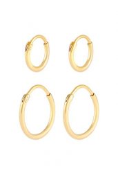 KUZZOI Gents Creole Set Duo Basic Trend Classic w kolorze srebrnym 925 Sterling Silver pozłacanym Biżuteria męska 1 ct Męskie. Szara biżuteria dla mężczyzn KUZZOI, pozłacane. Za 213.99 zł.