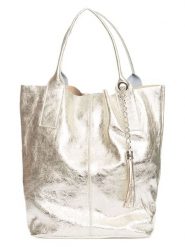 Pia Sassi Skórzany shopper bag "Monte Cimone" w kolorze złotym - 28 x 35 x 17 cm rozmiar: onesize. Żółte shopper bag damskie Pia Sassi, z aplikacjami, z materiału, na ramię, bez dodatków. Za 299.37 zł.