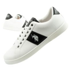 Buty trampki sneakersy męskie U.S. Polo Assn. Białe trampki i tenisówki męskie U.S. Polo Assn., bez wzorów, z gumy, bez zapięcia. Za 139.00 zł.