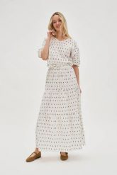 Bawełniana spódnica maxi biała. Białe spódniczki damskie MOODO, l, bez wzorów, z bawełny, maxi. Za 139.99 zł.