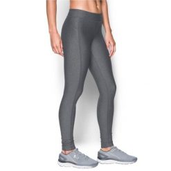 Legginsy treningowe damskie Under Armour HeatGear. Szare legginsy damskie Under Armour, bez wzorów, z elastanu. W wyprzedaży za 196.00 zł.