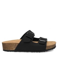 Klapki Inblu. Czarne klapki damskie Inblu, bez wzorów, bez obcasa. Za 119.99 zł.