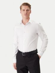 Calvin Klein Koszula LV019EU090 Biały Slim Fit. Białe koszule męskie CALVIN KLEIN, m, bez wzorów, z bawełny, bez kołnierzyka, bez ramiączek. Za 369.99 zł.