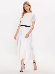 Liu Jo Sport Sukienka codzienna TA3164 JS088 Biały Regular Fit. Białe sukienki damskie Liu Jo Sport, na co dzień, m, bez wzorów, z bawełny, sportowe, bez kołnierzyka, bez ramiączek, proste. Za 419.99 zł.