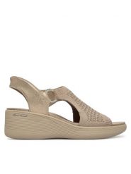 Skechers Sandały Martha Stewart: Pier-Lite - Park Path 188001/TPE Beżowy. Brązowe sandały damskie Skechers, bez wzorów, z materiału, bez obcasa, na koturnie. Za 359.99 zł.