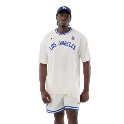 T-shirt Los Angeles Dodgers New Era MLB Arch. Białe szorty męskie New Era, bez wzorów, z materiału, eleganckie. Za 230.00 zł.