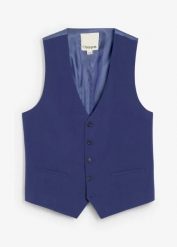 Kamizelka garniturowa, regular fit. Niebieskie kamizelki męskie bonprix, m. Za 149.99 zł.