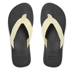 Japonki Hunter. Żółte klapki damskie Hunter, bez wzorów, bez obcasa. Za 79.99 zł.