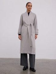 BGN Płaszcz przejściowy w kolorze szarym rozmiar: 38. Szare płaszcze damskie BGN, bez wzorów, z wełny. Za 304.99 zł.