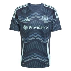 Koszulka wyjazdowa Seattle Sounders 2025/26. Niebieskie t-shirty sportowe męskie Adidas, l, z materiału, bez ramiączek, do piłki nożnej. Za 320.50 zł.