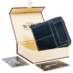 Portfel retro granatowy Always Wild N50504-HWM-9731 NAVY. Niebieskie portfele męskie Always Wild, bez wzorów, ze skóry. Za 97.99 zł.