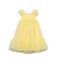 Abel & Lula Sukienka elegancka 5039 Żółty Regular Fit. Żółte sukienki niemowlęce Abel & Lula, bez wzorów, z syntetyku, bez ramiączek. Za 369.99 zł.