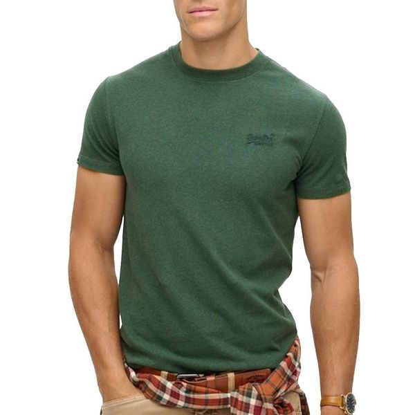 T-shirt z haftowanym logo w stylu vintage z bawełny organicznej Superdry. Zielone t-shirty męskie Superdry., xl, bez wzorów, z bawełny, bez kołnierzyka. Za 144.60 zł.