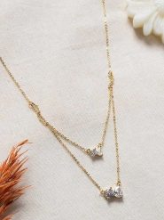 Lodie Silver Pozłacany naszyjnik z cyrkoniami - dł. 50 cm rozmiar: onesize. Szare naszyjniki damskie Lodie Silver, metalowe. Za 73.99 zł.