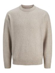 Jack & Jones sweter z dzianiny - JJEsoho Ollie Mężczyźni Sztuczne włókno beżowy, L. Brązowe swetry męskie Jack & Jones, na zimę, l, bez wzorów, z dzianiny, bez kołnierzyka. Za 199.95 zł.
