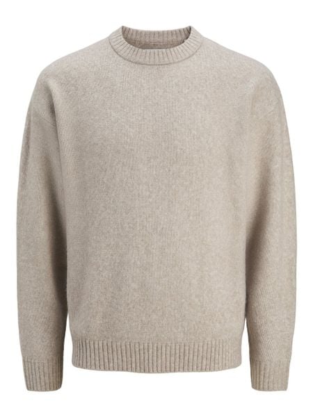 Jack & Jones sweter z dzianiny - JJEsoho Ollie Mężczyźni Sztuczne włókno beżowy, L. Brązowe swetry męskie Jack & Jones, na zimę, l, bez wzorów, z dzianiny, bez kołnierzyka. Za 199.95 zł.
