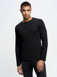Koszulka męska z długim rękawem czarna Classical 906. Czarne t-shirty sportowe męskie Big Star, na zimę, l, z bawełny, bez ramiączek. Za 139.99 zł.