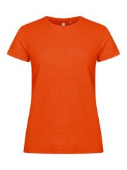 Clique Basic-T Women Dopasowana koszulka damska z bawełny – blood orange. Brązowe t-shirty damskie CLIQUE, xl, bez wzorów, z bawełny, bez kołnierzyka. Za 99.77 zł.