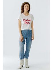 Oui Koszulka w kolorze białym rozmiar: 46. Białe bluzki damskie Oui, bez wzorów, bez kołnierzyka. Za 110.81 zł.