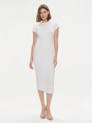 Calvin Klein Sukienka letnia Q-Nova K20K206537 Biały Slim Fit. Białe sukienki damskie CALVIN KLEIN, na lato, xxs, bez wzorów, z syntetyku, bez kołnierzyka, bez ramiączek. Za 549.99 zł.