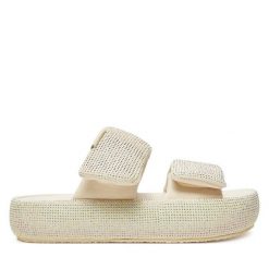 Klapki GOE. Szare klapki damskie GOE, bez wzorów, bez obcasa. Za 369.99 zł.