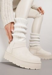 Beżowe Mocno Ocieplane Śniegowce Wsuwane na Grubej Podeszwie Oriphesi. Brązowe śniegowce damskie Born2be, z jeansu. Za 79.99 zł.