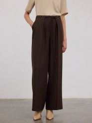 BGN Spodnie w kolorze brązowym rozmiar: 40. Brązowe spodnie materiałowe damskie BGN, bez wzorów, z materiału, z podwyższonym stanem. Za 139.87 zł.