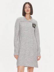 Liu Jo Sukienka dzianinowa 5F3036 MA08O Szary Regular Fit. Szare sukienki damskie Liu Jo, l, bez wzorów, z dzianiny, bez kołnierzyka, bez ramiączek. Za 799.99 zł.