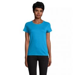 Dopasowana koszulka T-shirt z jerseyu dla kobiet Sol's Pioneer. Niebieskie t-shirty damskie SOL'S, s, bez wzorów, z jersey, bez kołnierzyka. Za 30.50 zł.