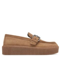 Półbuty Weekend Max Mara. Brązowe półbuty damskie Weekend Max Mara, bez wzorów, bez obcasa, na płaskiej podeszwie. Za 1,439.00 zł.
