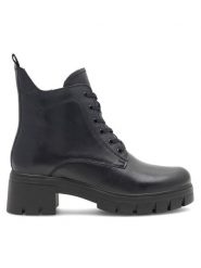 Lasocki Trzewiki WI16-SAVANAH-01 Czarny. Czarne botki damskie Lasocki, ze skóry, bez obcasa, na słupku, bez zapięcia. Za 179.99 zł.