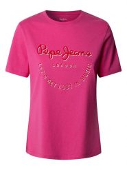 Pepe Jeans Koszulka "Rumer" w kolorze różowym rozmiar: S. Różowe bluzki damskie Pepe Jeans, s, bez wzorów, z bawełny, bez kołnierzyka. Za 92.21 zł.